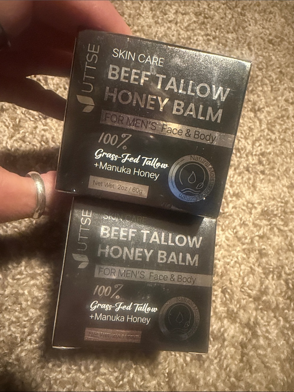 Set of two NWOT Uttse Mens’ Beef Tallow Honey Balm (for face & body)